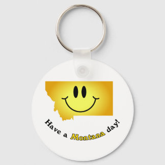 Happy Face - Have a Montana Day! Key Ring