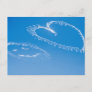 Happy Face & Heart Blue Skies Postcard