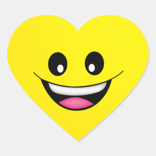 Happy Face Heart Sticker