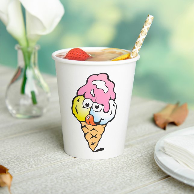 Happy Face Ice Cream Paper Cups (Creator Uploaded)