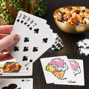 Happy Face Ice Cream Playing Cards
