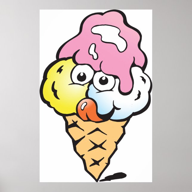 Happy Face Ice Cream Poster (Front)