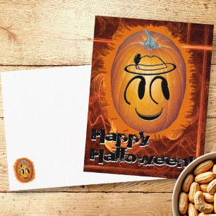 Happy Face Jack-O-Lantern Postcard