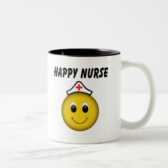 Happy Face Nurse Two-Tone Coffee Mug (Right)