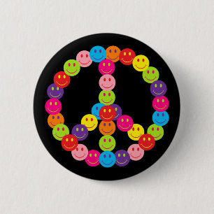 Happy Face Peace 6 Cm Round Badge