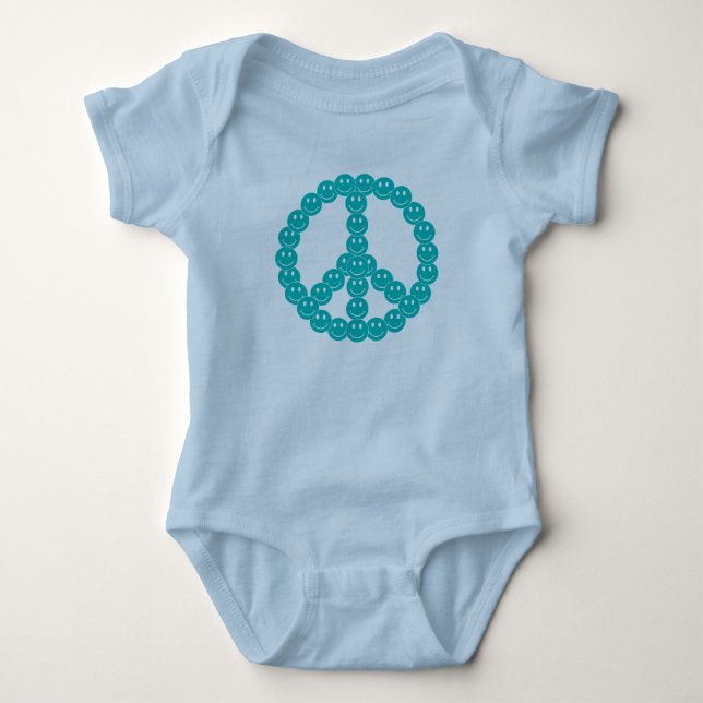 Happy Face Peace Baby Bodysuit (Front)