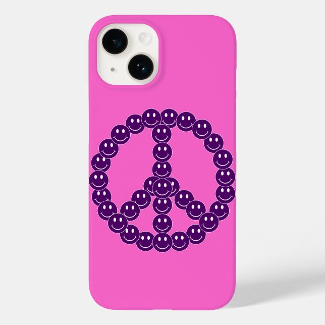 Happy Face Peace Case-Mate iPhone Case (Back)