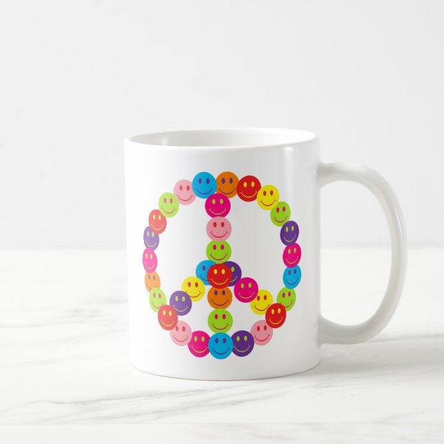 Happy Face Peace Coffee Mug (Right)