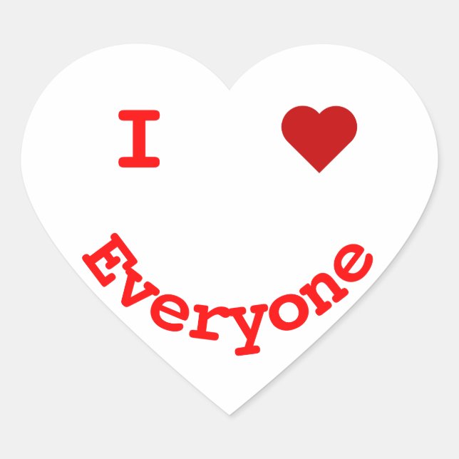 Happy Face Personalised I Heart Everyone Sticker (Front)
