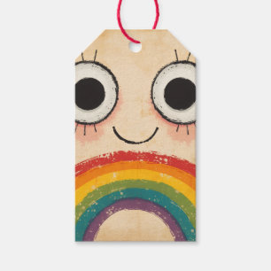 HAPPY FACE RAINBOW GIFT TAGS