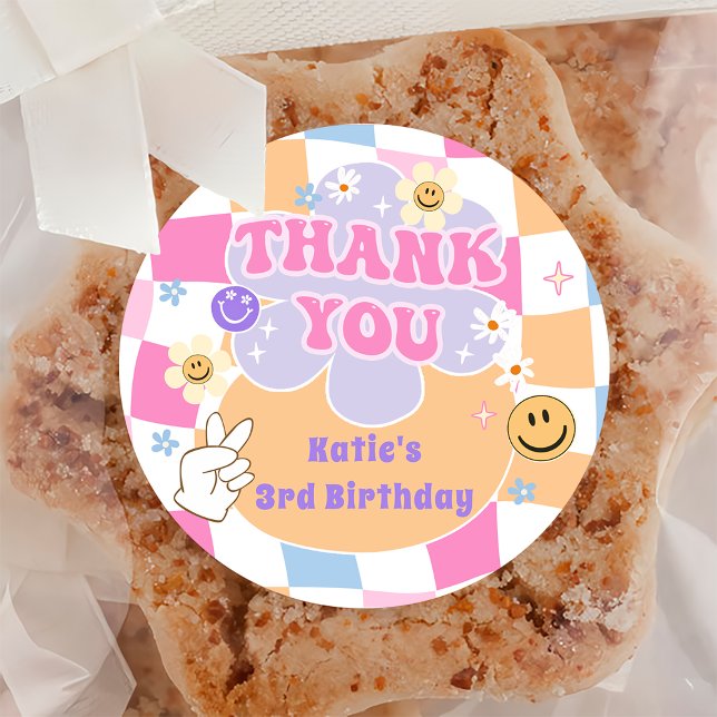 Happy Face Smile Chequered Birthday Sticker (Creator Uploaded)