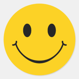 Happy Face Smile Classic Round Sticker
