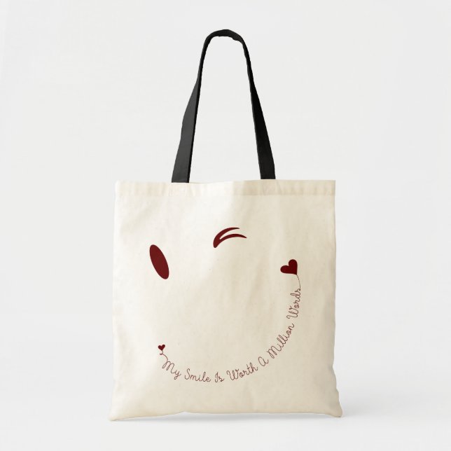 Happy Face Smile Tote Bag (Front)