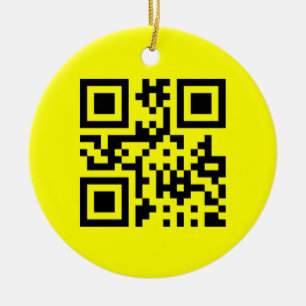 ☺ Happy Face Smiling Emoji -- QR Code Ceramic Tree Decoration
