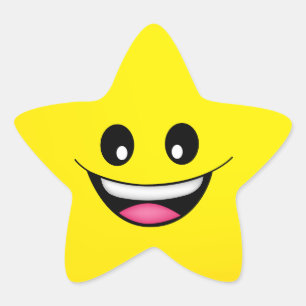 Happy Face Star Sticker