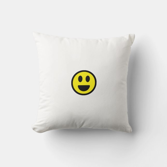 happy face throw pillow for sale. (Front)