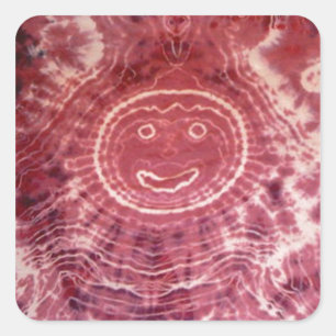 Happy Face Tie Dye PhatDyes Square Sticker