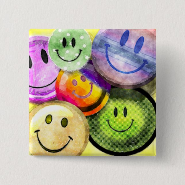 HAPPY FACES Button (Front)