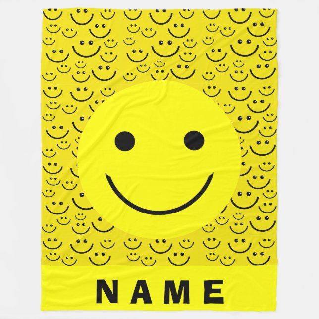 Happy Faces Fleece Blanket (Front)