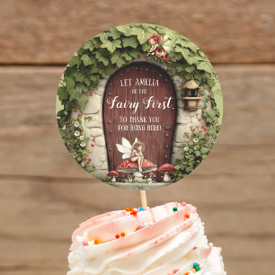 Happy Fairy First Birthday Thank You  Classic Round Sticker