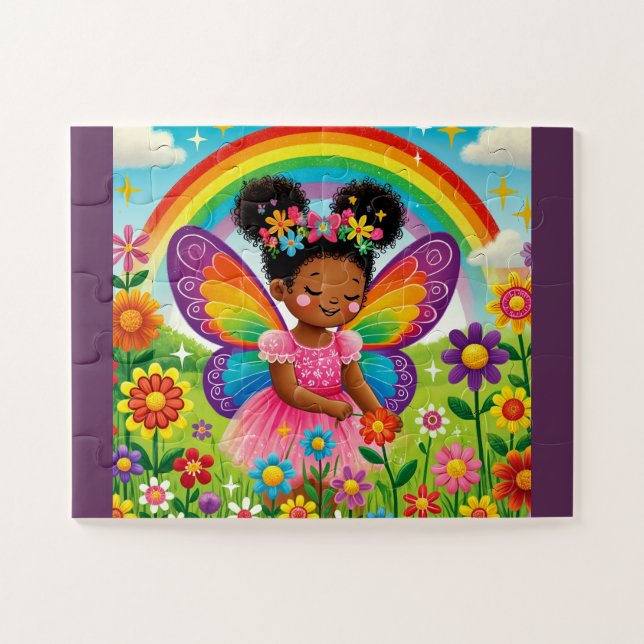 "HAPPY FAIRY PICKING FLOWERS" JIGSAW PUZZLE (Horizontal)