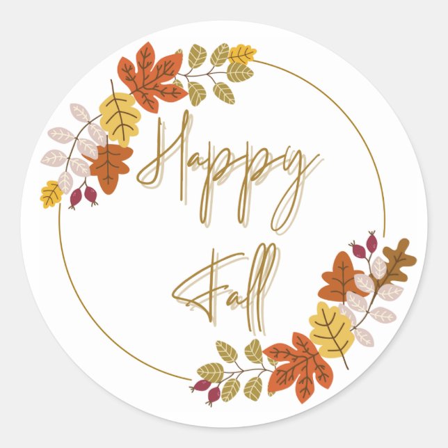 Happy Fall 3' Classic Round Sticker (Front)