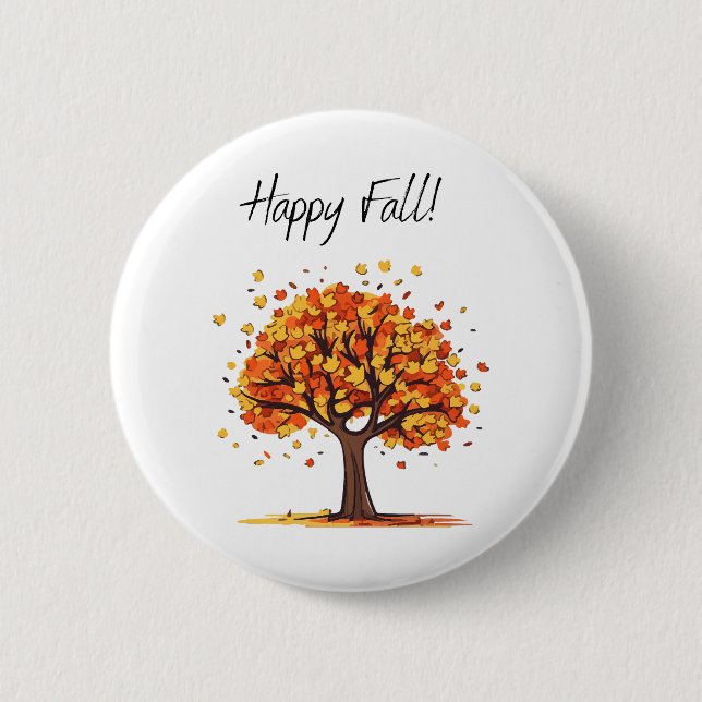 Happy Fall! 6 Cm Round Badge (Front)