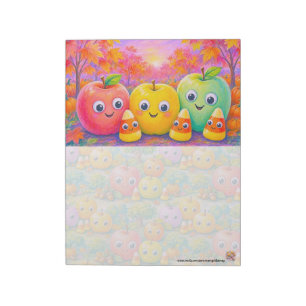 Happy Fall Apples and Candy Corn Notepad