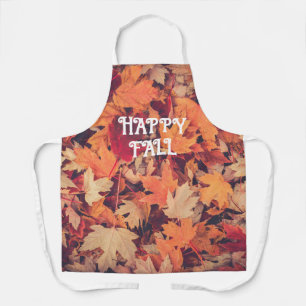 Happy Fall Autumn Leaves Cosy All-Over Print Apron