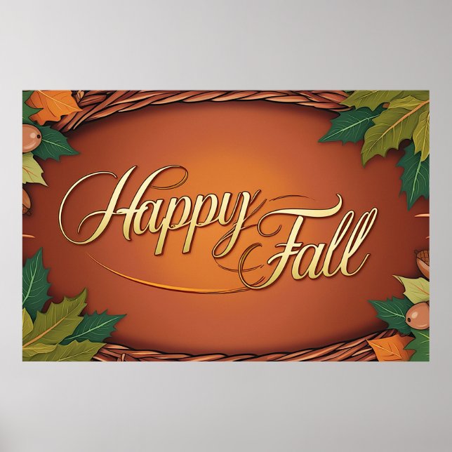 Happy Fall Autumn Poster (Front)