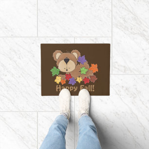 Happy Fall bear door mat