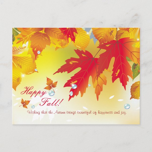 Happy Fall!  Beautiful Autumn Postcards (Front)