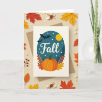 Happy Fall Card, Autumn Card, Fall Card