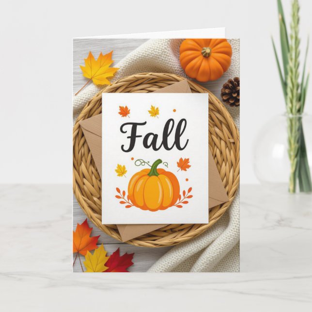 Happy Fall Card, Autumn Card, Fall Card (Front)