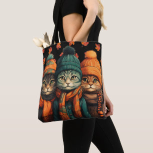 Happy Fall Cats Tote Bag