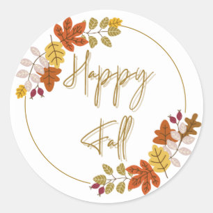 Happy Fall Classic Round Sticker
