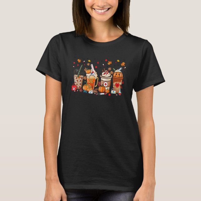 Happy Fall Coffee Pharmacy Pumpkin Spice Latte Pha T-Shirt (Front)