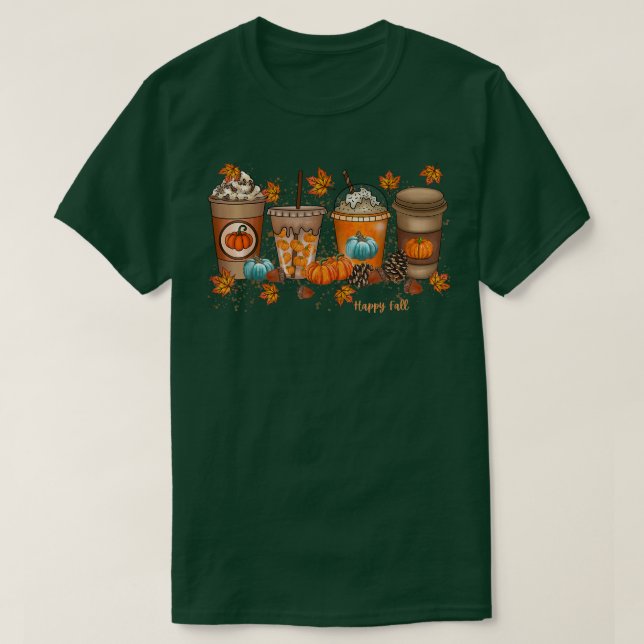 Happy Fall Coffee  T-Shirt (Design Front)