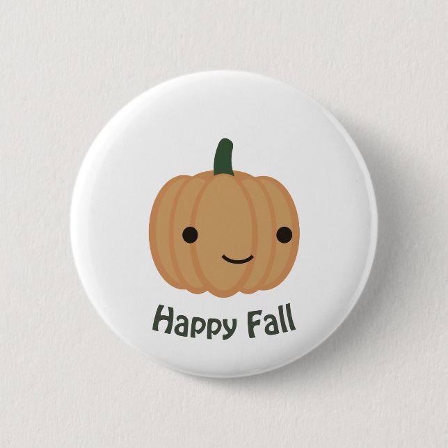 Happy Fall - Cute Pumpkin 6 Cm Round Badge (Front)