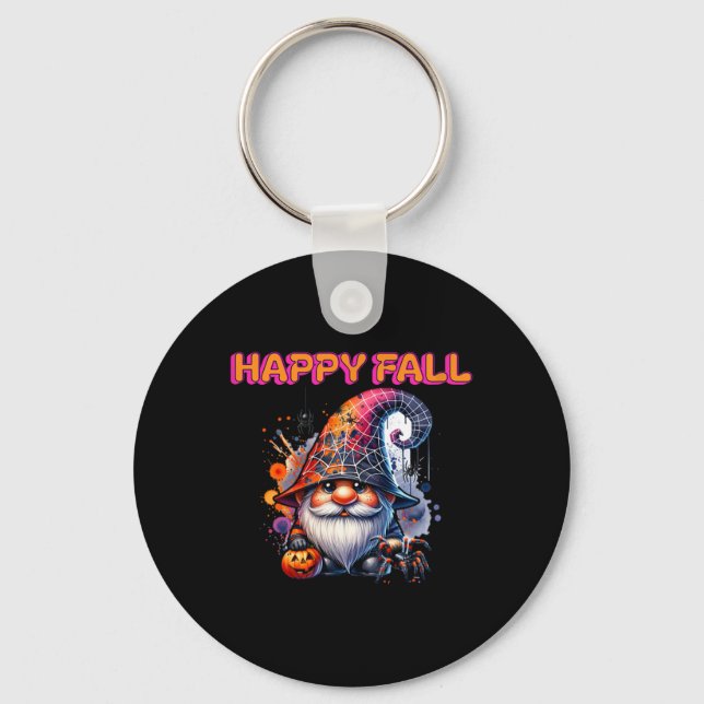 Happy Fall Gnome  Key Ring (Front)