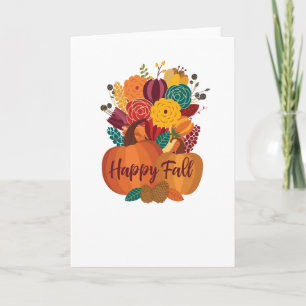 Happy Fall Greeting Card with Fall Bouquet