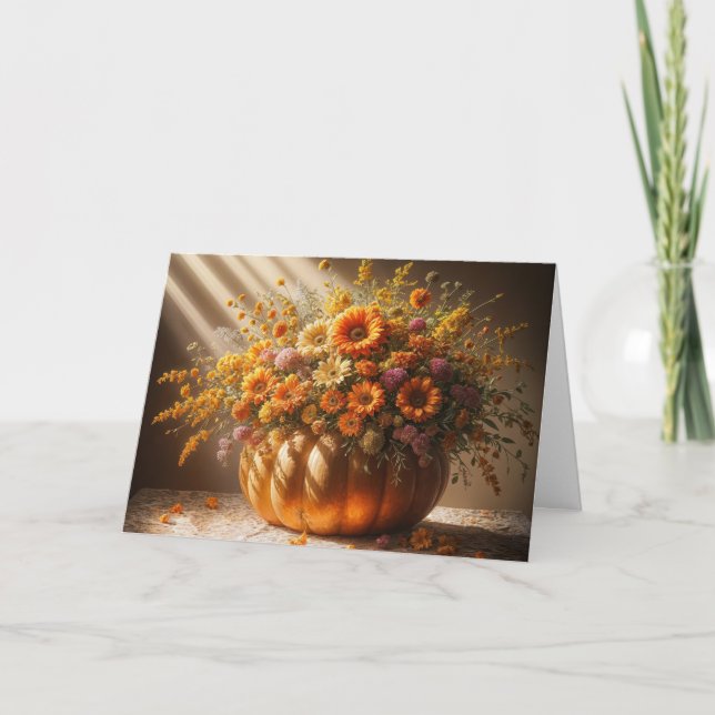 Happy Fall Pumpkin Bouquet Card (Front)