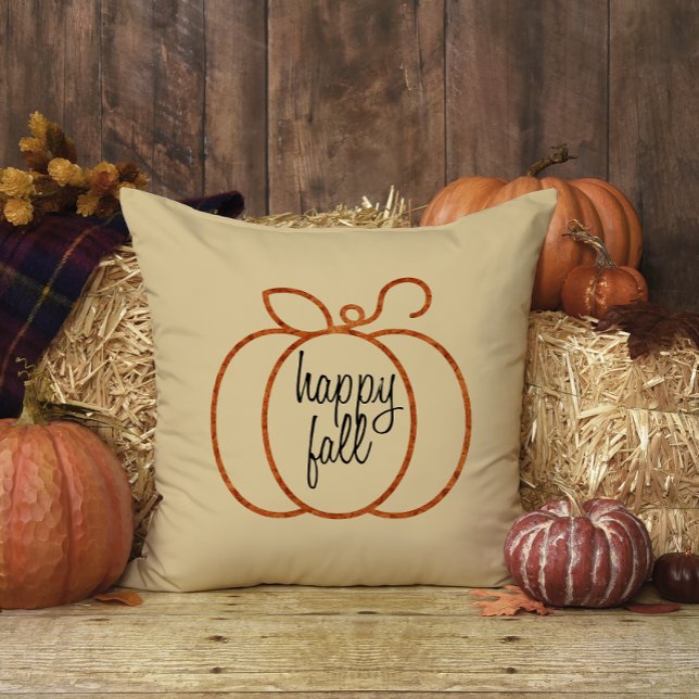Happy Fall Pumpkin Family Name Thanksgiving Cushion (Creator Uploaded)