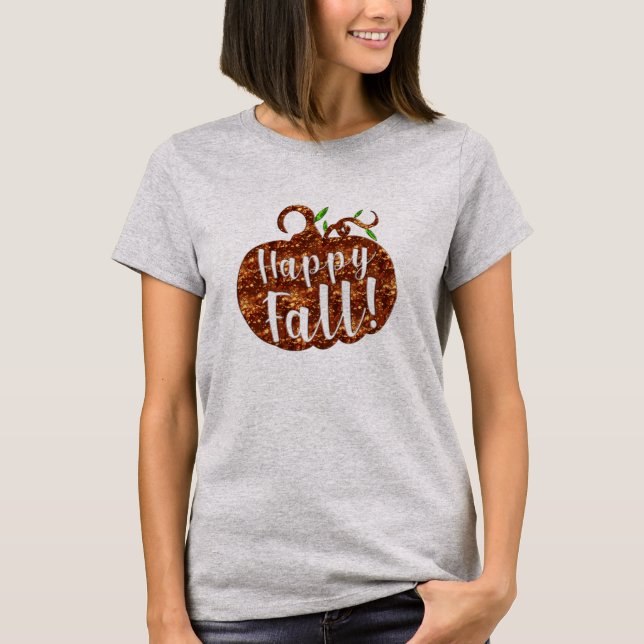 happy fall pumpkin halloween t-shirt womens (Front)
