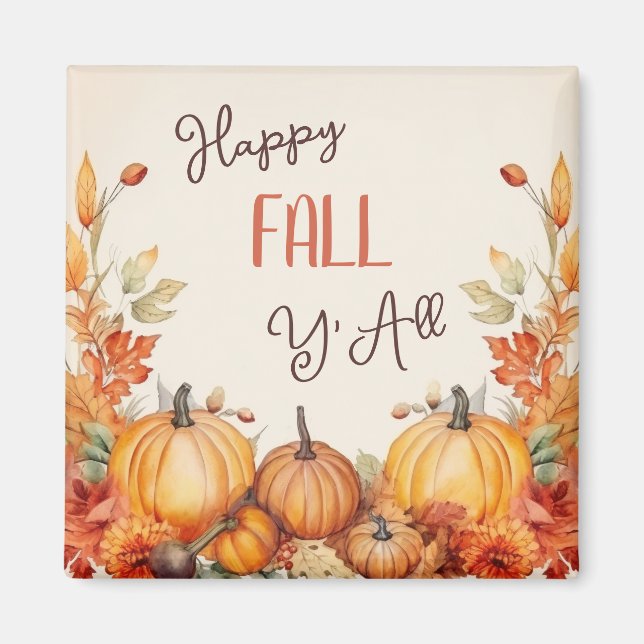 Happy Fall Pumpkin Harvest Magnet (Front)