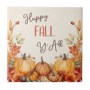 Happy Fall Pumpkin Harvest Tile