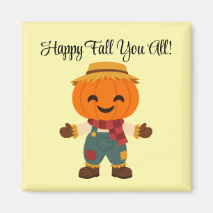 Happy Fall Pumpkin Scarecrow Magnet