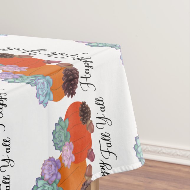 Happy fall pumpkin tablecloth (In Situ)