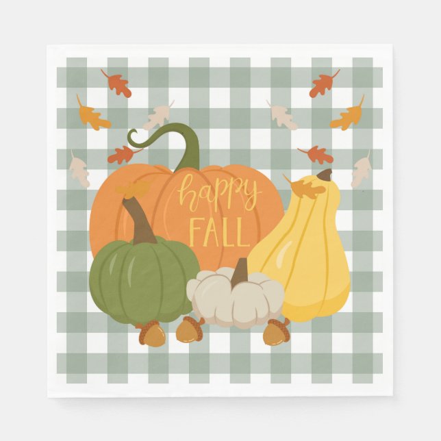   Happy Fall Pumpkins Napkin (Front)