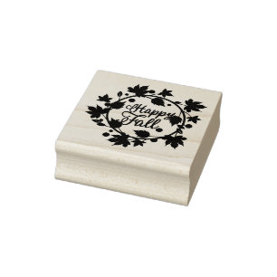 Happy Fall Rubber Stamp